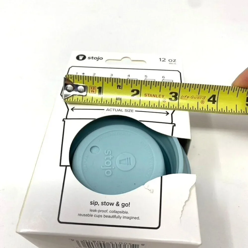 STOJO Collapsible 12 OZ Reusable To-Go Pocket Size Cup Hot/Cold Aquamarine